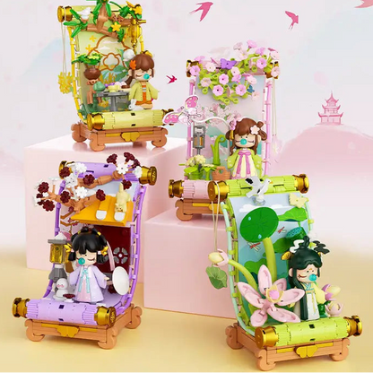 Pre-Order NANCI-The Four Seasons Scroll Building Blocks Diy Gift Box Direct Buy