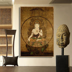 Thangka Art Print – Akasagarbha & Buddha Framed Wall Art – view 2