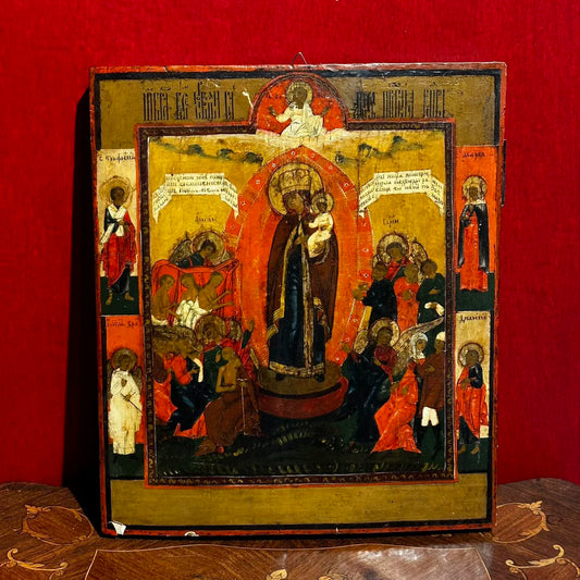 Western Antique Italian Byzantine Style Classical Triptych Wood Panel Oil Painting Classical Wall Hanging Decoration Collectible