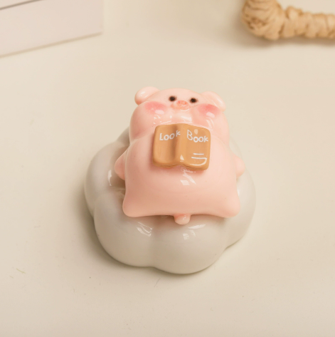 Jingdezhen Spinning Pig Gourd Ceramic Ornament – Desk Fidget – view 5