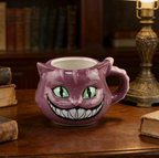 Halloween Purple Cat Ceramic Mug – 3D Embossed Hand-Painted