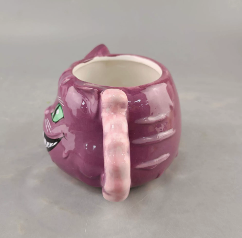 Halloween Purple Cat Ceramic Mug – 3D Embossed Hand-Painted – view 4