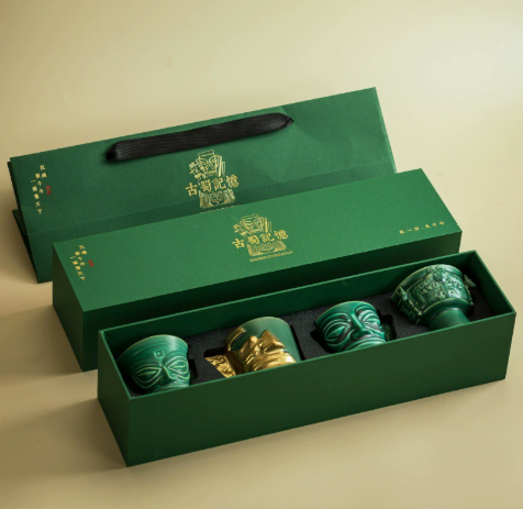 Sanxingdui Bronze Mask Tea Cup Gift Set – view 4