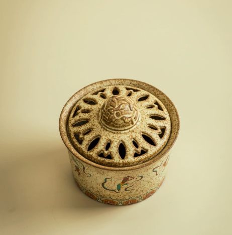 Dunhuang Flying Apsaras Ceramic Incense Burner – Coil & Cone – view 3