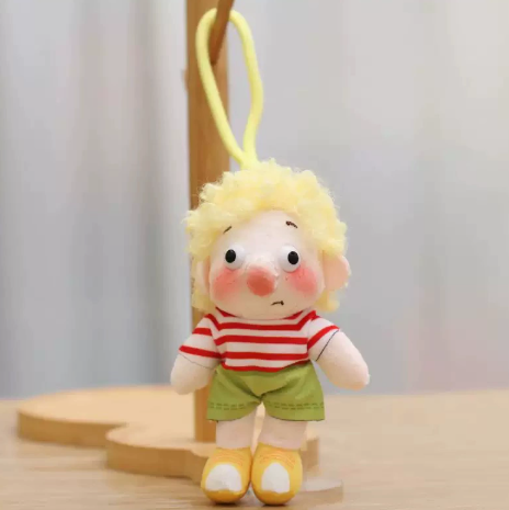 Freckled Boy Plush Keychain – Ugly-Cute Afro Doll Bag Charm – view 3