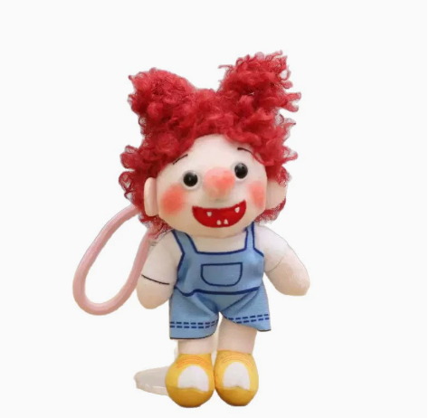 Freckled Boy Plush Keychain – Ugly-Cute Afro Doll Bag Charm – view 4
