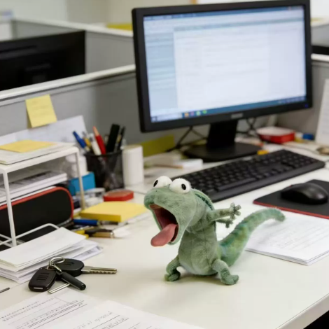 Mint Green Lizard Plush Keychain – Quirky 3D Desk & Bag Decor – view 2