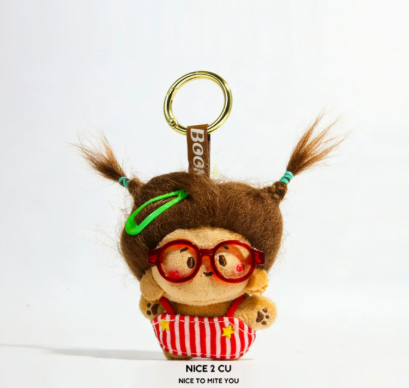Mini Fluffy Hair Plush Keychain Doll – Messy Hair Bag Charm – view 2