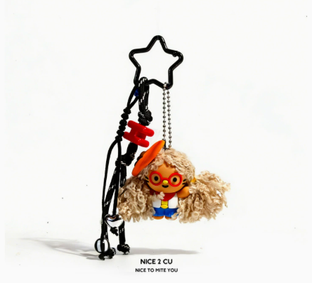 Mini Fluffy Hair Plush Keychain Doll – Messy Hair Bag Charm – view 4
