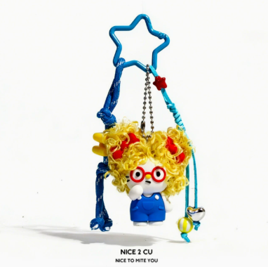 Mini Fluffy Hair Plush Keychain Doll – Messy Hair Bag Charm – view 5