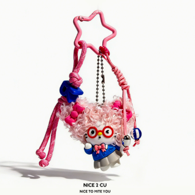 Mini Fluffy Hair Plush Keychain Doll – Messy Hair Bag Charm – view 7