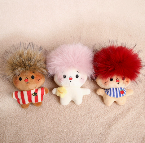 Burnt Afro Plush Keychain – Funny Messy Hair Bag Charm – view 6