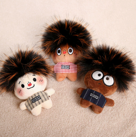 Burnt Afro Plush Keychain – Funny Messy Hair Bag Charm