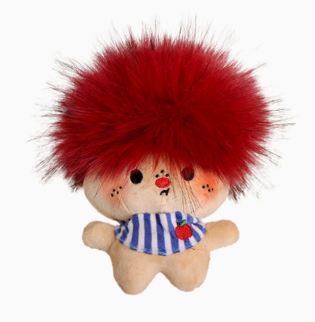 Burnt Afro Plush Keychain – Funny Messy Hair Bag Charm – view 3