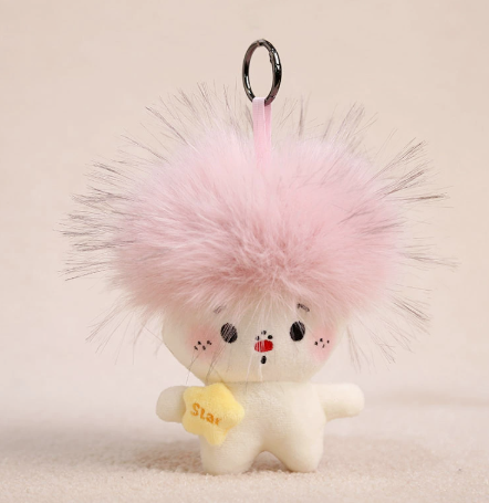 Burnt Afro Plush Keychain – Funny Messy Hair Bag Charm – view 4