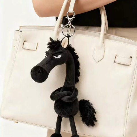 Cool Horse Plush Keychain & Bag Charm – 4 Colors