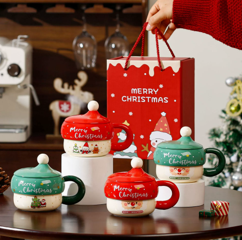 Santa Claus Ceramic Christmas Mug – Cartoon Holiday Cup – view 3
