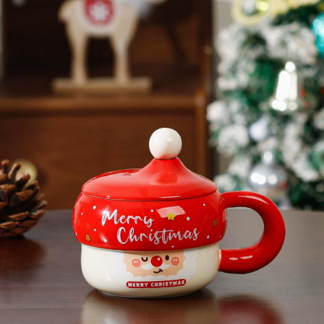 Santa Claus Ceramic Christmas Mug – Cartoon Holiday Cup