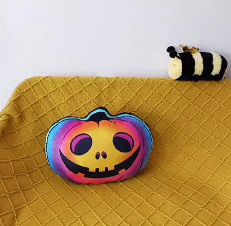 Halloween Pumpkin Ghost Plush Pillow – Spooky Cute Cushion – view 2