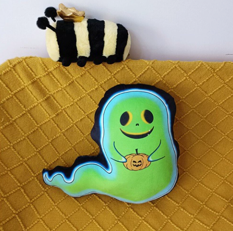 Halloween Pumpkin Ghost Plush Pillow – Spooky Cute Cushion – view 5