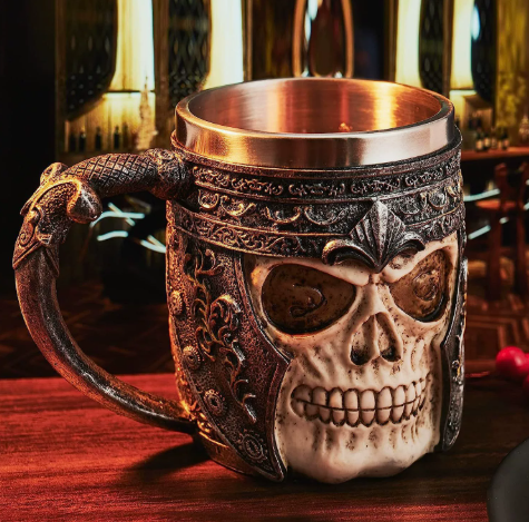 Ice & Fire Embossed Beer Mug – Medieval Fantasy Drinking Cup