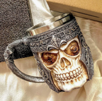 Ice & Fire Embossed Beer Mug – Medieval Fantasy Drinking Cup – view 2