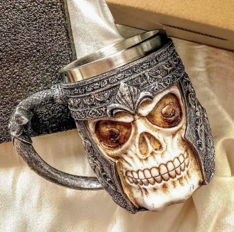 Ice & Fire Embossed Beer Mug – Medieval Fantasy Drinking Cup – view 2