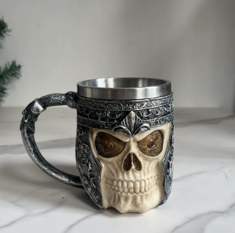 Ice & Fire Embossed Beer Mug – Medieval Fantasy Drinking Cup – view 3
