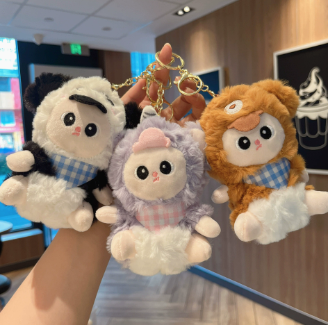 Dress-Up Animal Scarf Plush Keychain – Mini Bag Charm – view 8