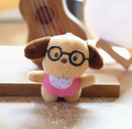 Scarf & Glasses Dog Plush Keychain – Cute Bag Charm