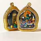 Hand-Painted Tibetan Thangka Gau Pendant Necklace – Amulet Box – view 6