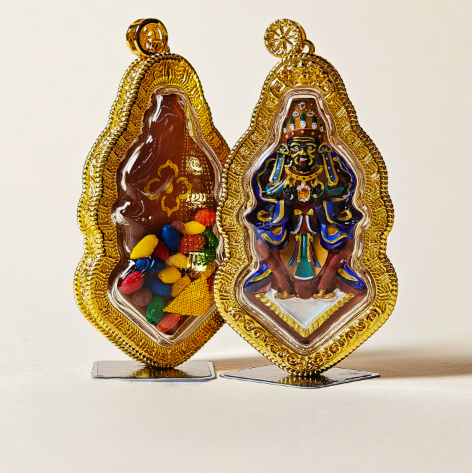 Hand-Painted Tibetan Thangka Gau Pendant Necklace – Amulet Box – view 7