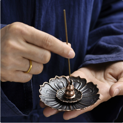 Lotus Gourd Alloy Incense Holder for Stick & Coil Incense