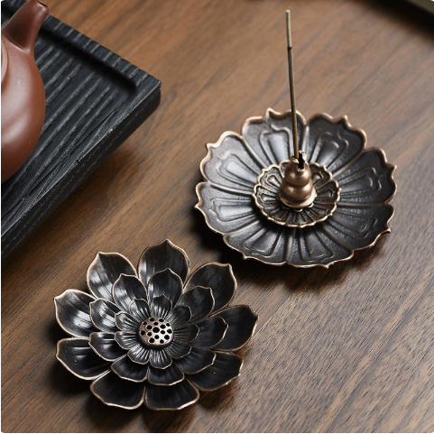 Lotus Gourd Alloy Incense Holder for Stick & Coil Incense – view 2
