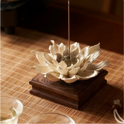 Alloy Lotus Incense Stick Holder – Zen Home Decor – view 2