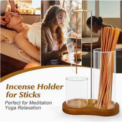 Solid Wood Figure-Eight Incense Holder – Minimalist Stand – view 3