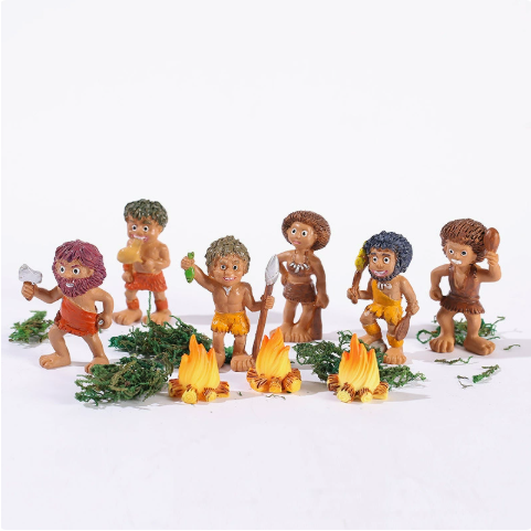 Caveman Campfire Figurine Set – Miniature Aquarium & Desk Decor – view 7