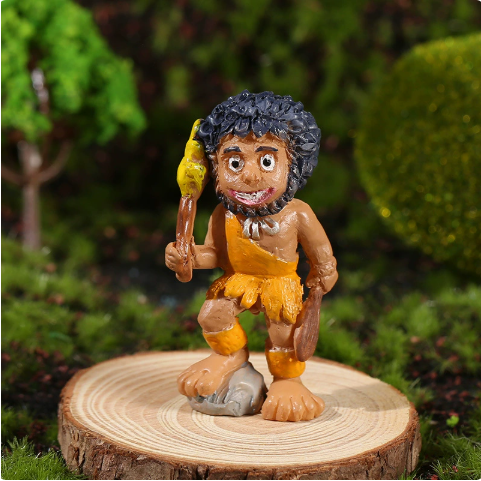 Caveman Campfire Figurine Set – Miniature Aquarium & Desk Decor – view 2