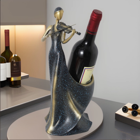 Violin Wine Bottle Holder – Resin Sculpture Wine Rack