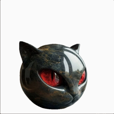 Luxury Black Cat Figurine – Multi-Color Resin Sculpture – view 5