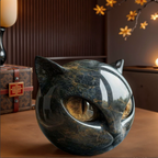 Luxury Black Cat Figurine – Multi-Color Resin Sculpture – view 2