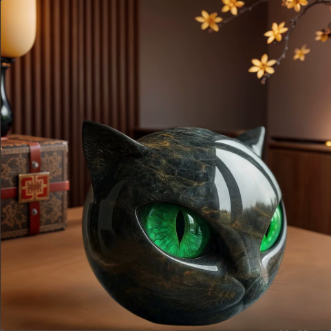 Luxury Black Cat Figurine – Multi-Color Resin Sculpture – view 4