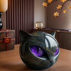 Luxury Black Cat Figurine – Multi-Color Resin Sculpture