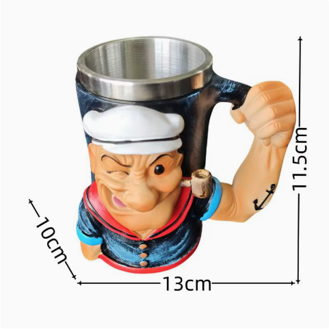 V6 V8 Engine Mug – Resin & Stainless Steel Car Lover Cup – view 5