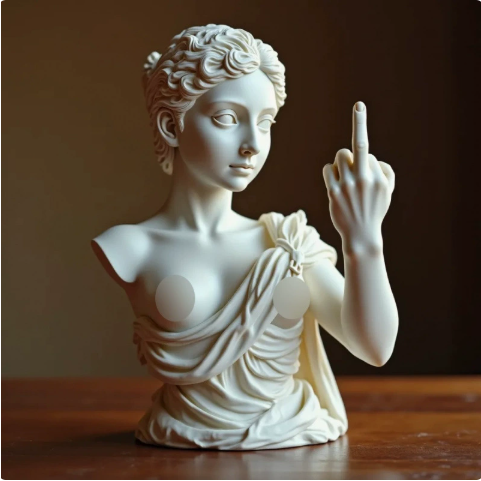 Middle Finger Venus Bust – Funny Greek Statue Desk Decor