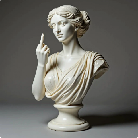 Middle Finger Venus Bust – Funny Greek Statue Desk Decor – view 4