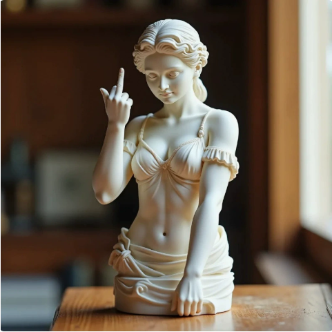 Middle Finger Venus Bust – Funny Greek Statue Desk Decor – view 6