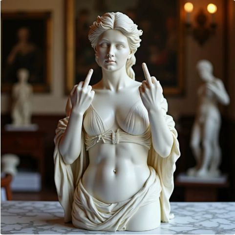 Middle Finger Venus Bust – Funny Greek Statue Desk Decor – view 7