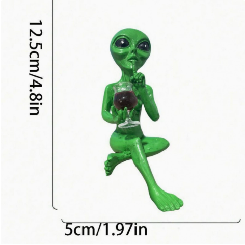 Funny Alien Shelf Sitter – Beer & Wine Resin Alien Figurine – view 3