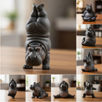 Clumsy Yoga Master Hippo Figurine – Funny Resin Decor – view 6